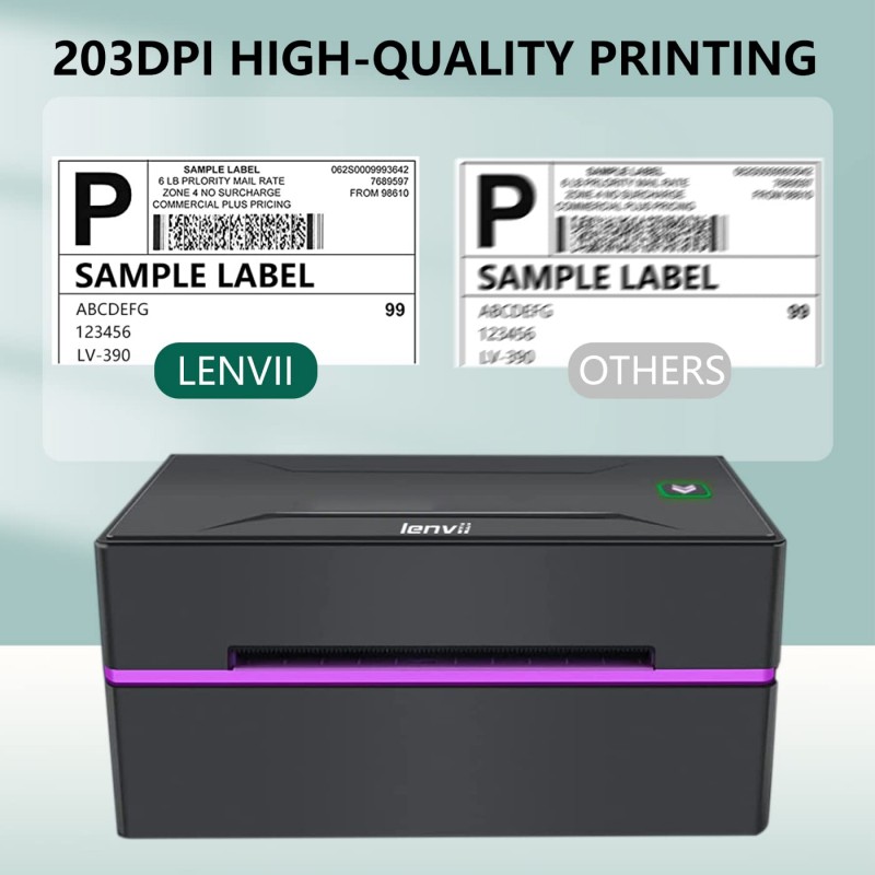 LENVII LV-390 USB Thermal Printer 4x6 Shipping Label Printer